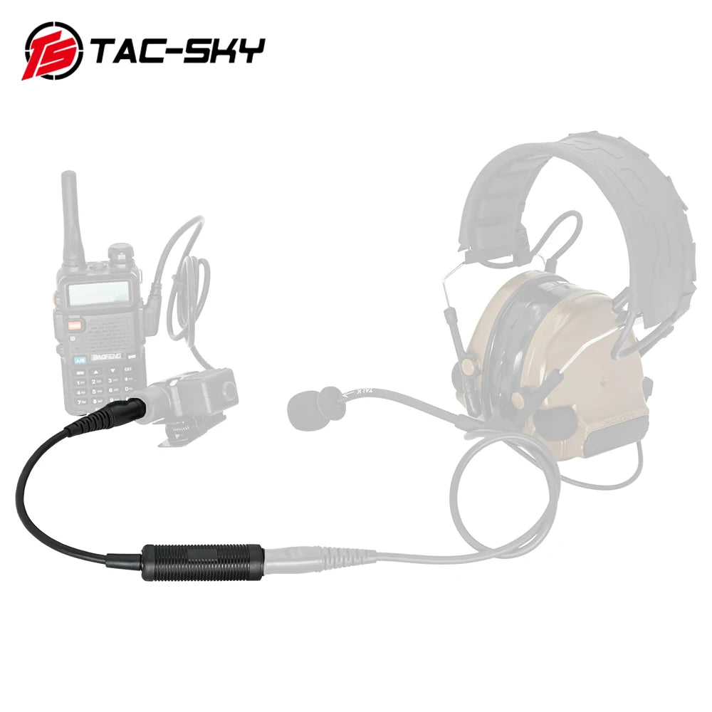 TAC-SKY Tactical Headset PTT Adapter Cable, Military-Grade 7.0 mm Plug for  U-174 NATO/Military-to-Civilian Cable Plugs