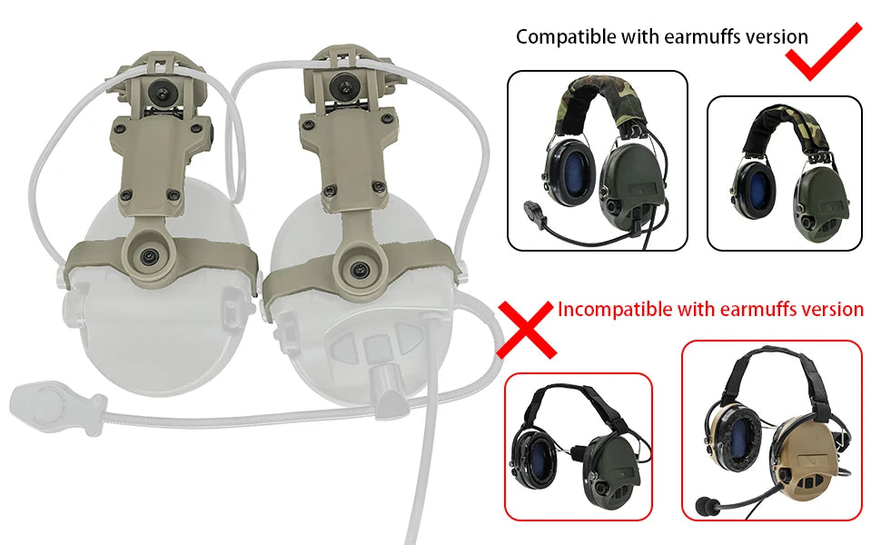 TAC-SKY Tactical WENDY Helmet Rail Adapter for MSA Sordin Headset For WENDY 2.0 3.0 Series Track Helmet