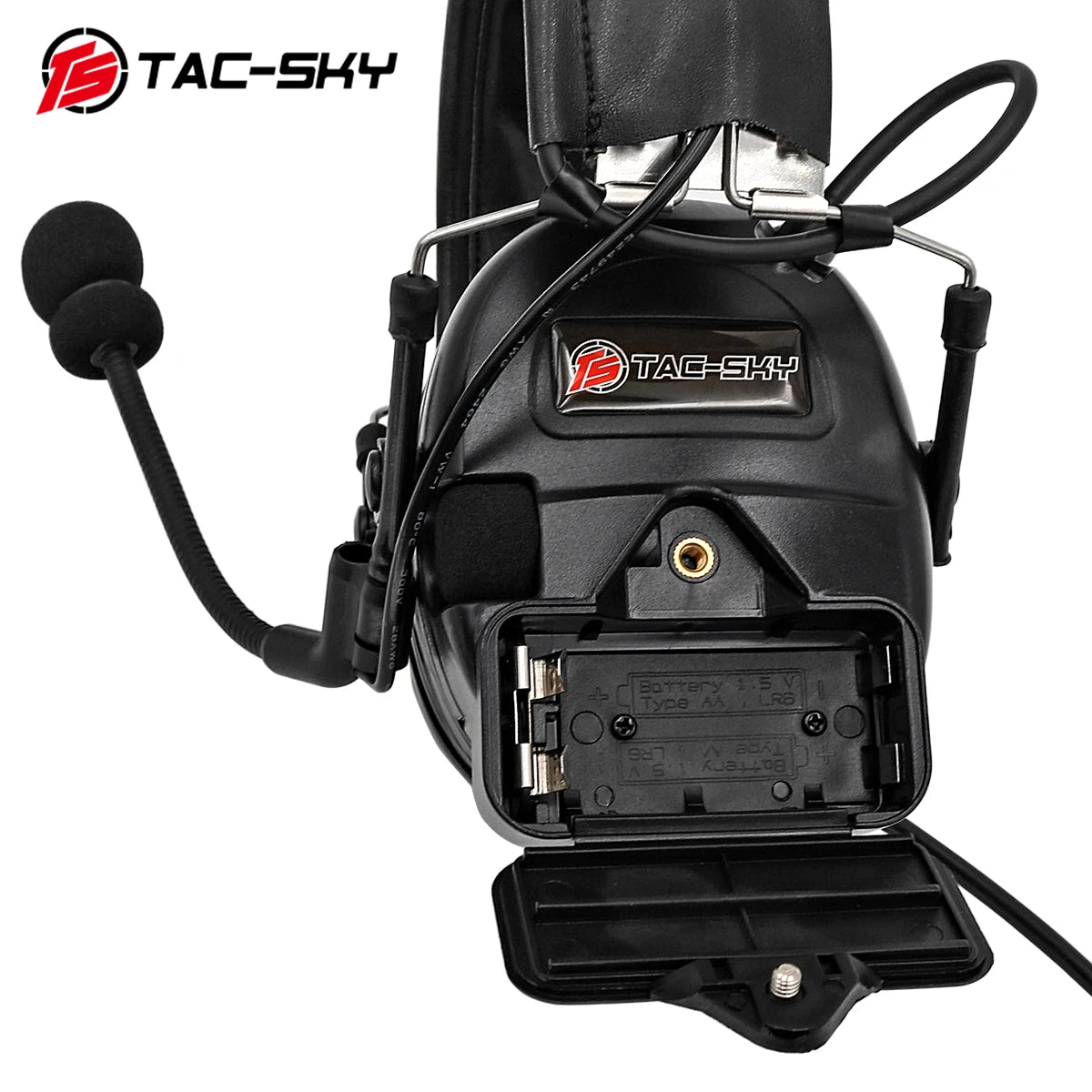 TAC-SKY Tactical for COMTA I Shooting  Mili Headset is Equipped with a Noise-Canceling Microphone and Hearing Protection Features