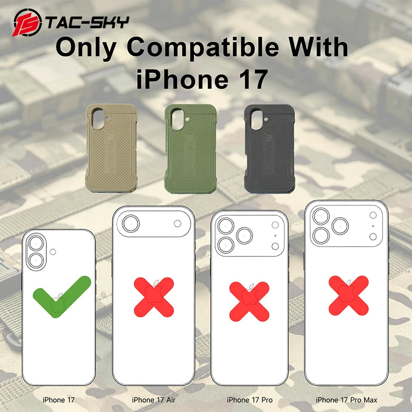 TAC-SKY Tactical Shooting Protective Phone Stand Case Compatible with IPhone 17 and MOLLE Vest Systems
