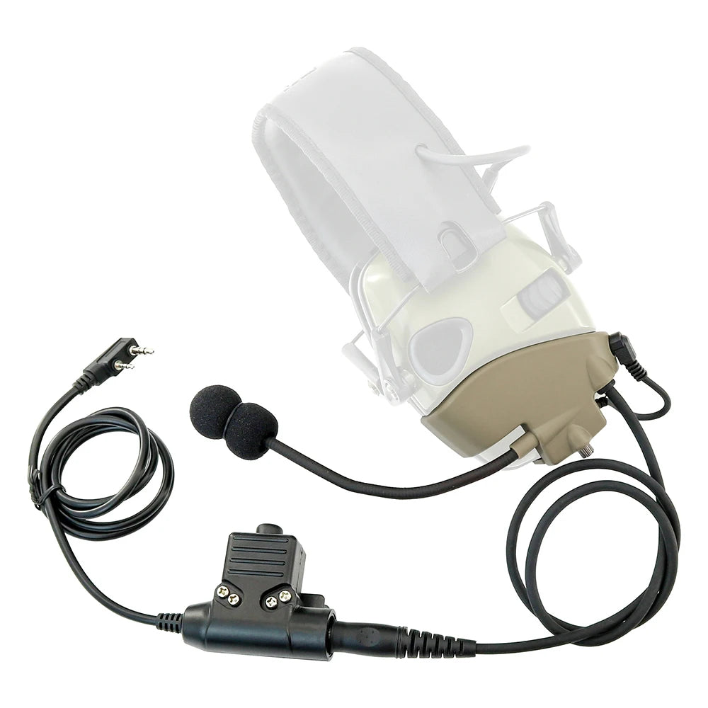 Tactical Headset Accessories Microphone Kit + U94 PTT K2PIN, Compatible with Howard Leight Impact Sports Electronic Earmuffs