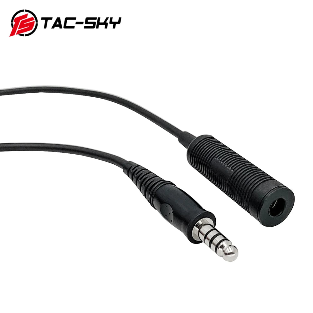 Tac-Sky Tactical Headset Extension Cable Standard Military U-174/U Plug Adapter for Comta i ii iii /Sordin Headset