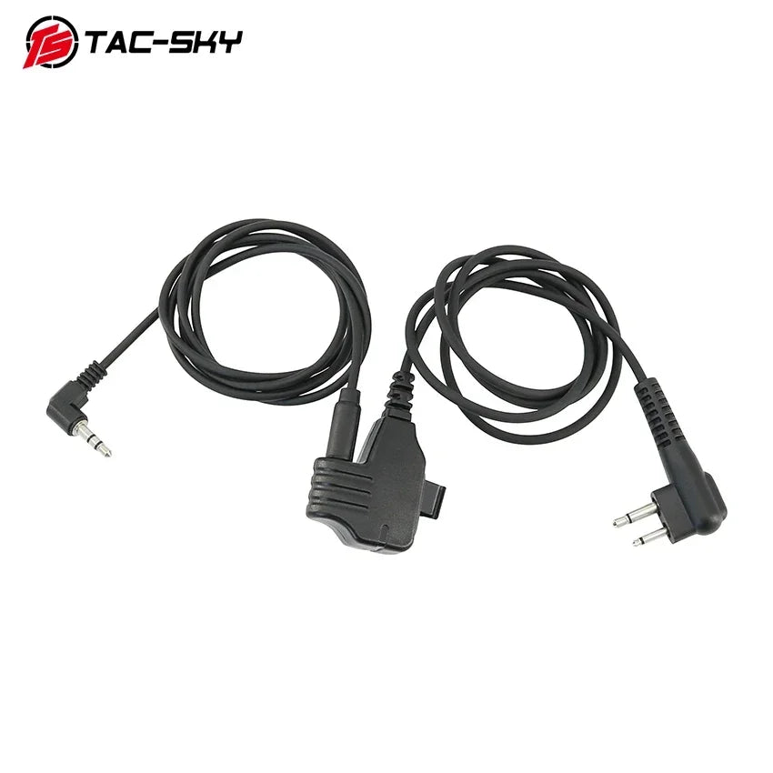 TAC-SKY Tactics for Motorola 2-pin Plug to 3.5 mm Microphone Adapter for Walkers Razor / Impact Sport headphones and Motorola 2-pin walkie-talkies