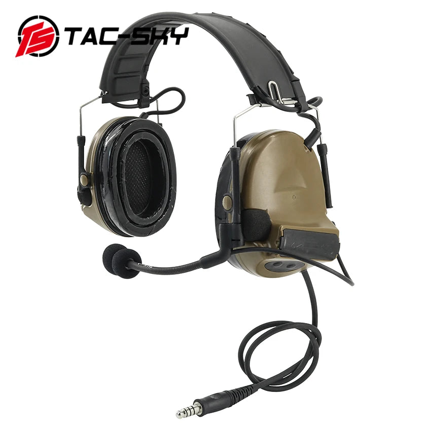 TAC-SKY Tactical for Civilian COMTA II -Grade Airsoft Headset (with Silicone Ear Cups) and Detachable Headband