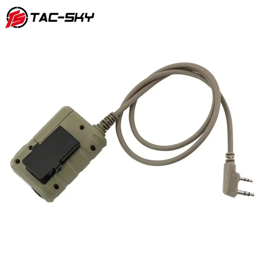 TAC-SKY Tactical Military Bluetooth PTT Adapter with Kenwood Plug for Comta Headsets and Baofeng Two-Way Radios