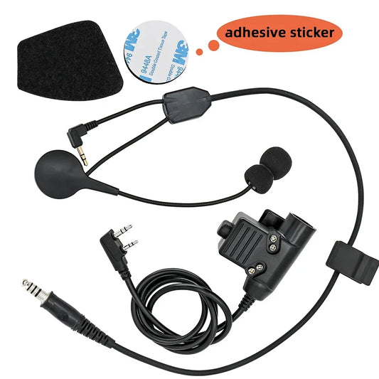 Tactical Headset Adapter Y-Cable Set includes U94PTT adapter compatible with Sordin IPSC headsets