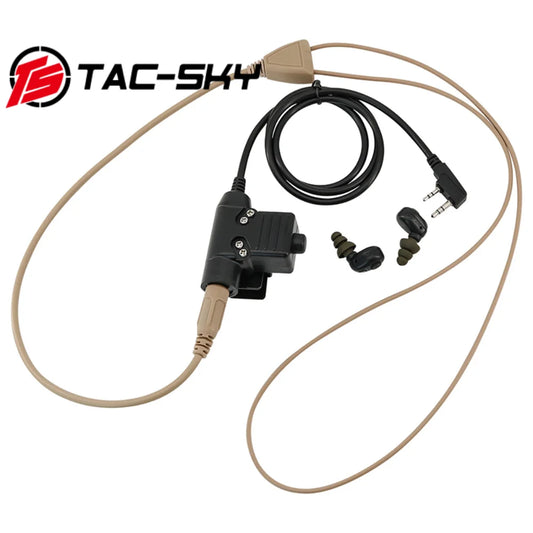 TAC-SKY Tactical TEP-200 Bluetooth PTT Communication Headset, Compatible with Baofeng UV5R Walkie-Talkie