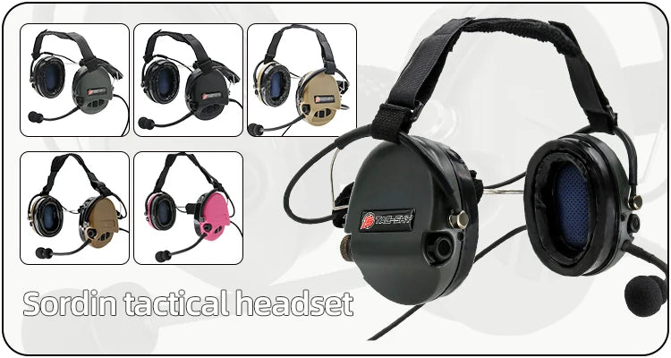 TAC-SKY Tactical for TCI LIBERATOR II Neckband Hearing Protection Shooting Headset for SORDIN Silicone Ear Cups—Civilian Headphones