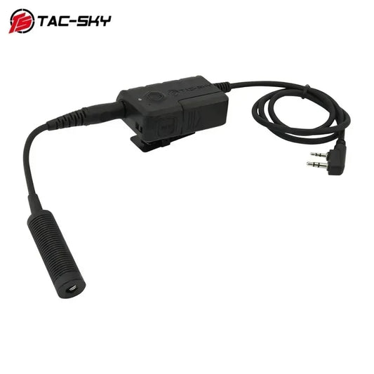 TAC-SKY Tactical Military Bluetooth PTT Adapter with Kenwood Plug for Comta Headsets and Baofeng Two-Way Radios