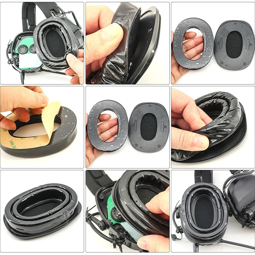 TAC-SKY Tactical New Adhesive Silicone Ear Pads, for AMP Shooting Headphones, Noise-Isolating and Sweat-Resistant