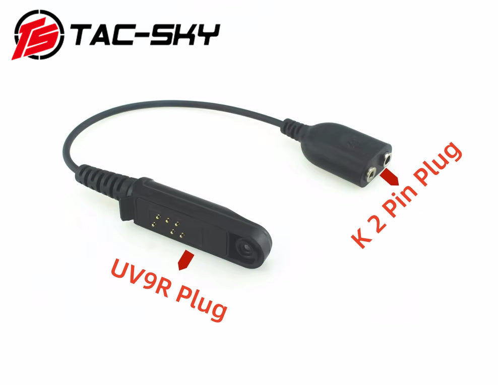 TS TAC-SKY Intercom Adapter Baofen BF-A58 BF9700 UV9R UV-XR to Kenwoo 2 Pin Plug