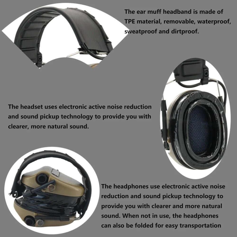 TAC-SKY Tactical Electronic Ear Muffs for Shooting Hearing Protection Noise Reduction, and Sound Capture