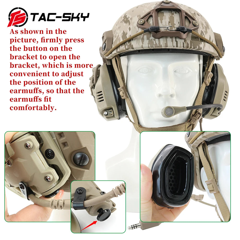 TAC-SKY Tactical RAC Civilian Headset, Compatible with the Fast Helmet ARC Rail Adapter