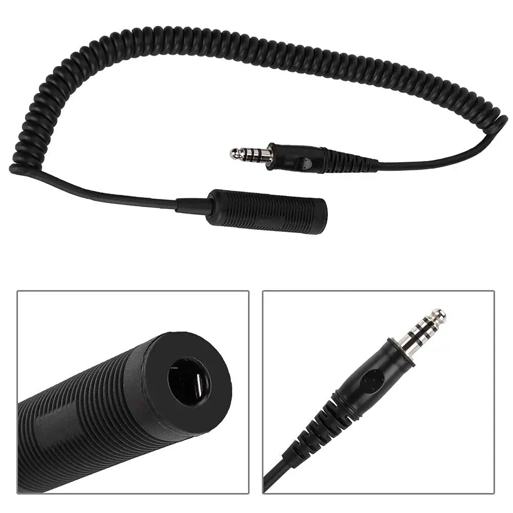 Tac-Sky Tactical Headset Extension Cable Standard Military U-174/U Plug Adapter for Comta i ii iii /Sordin Headset