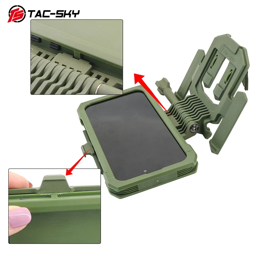 TAC-SKY Tactical Outdoor Shooting Game Phone Case Compatible with MOLLE Vest Mounting, Fits IPhone 14 and 15