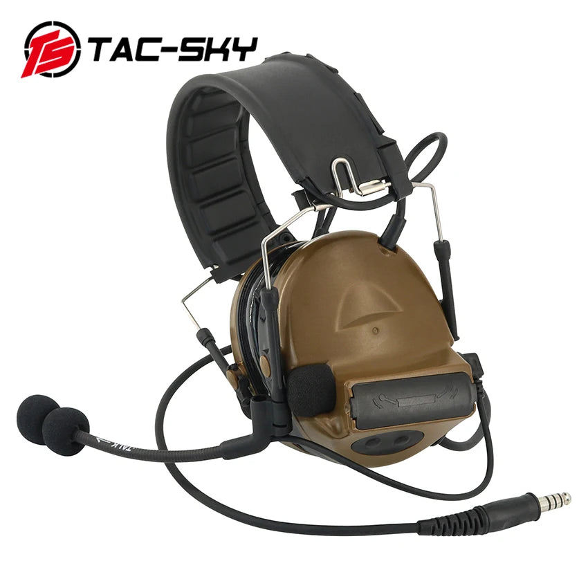 TAC-SKY Tactical for Civilian COMTA II -Grade Airsoft Headset (with Silicone Ear Cups) and Detachable Headband