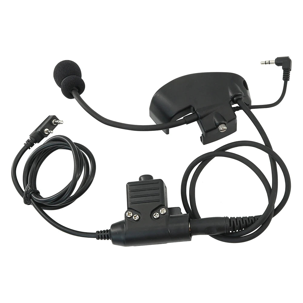 Tactical Headset Accessories Microphone Kit + U94 PTT K2PIN, Compatible with Howard Leight Impact Sports Electronic Earmuffs