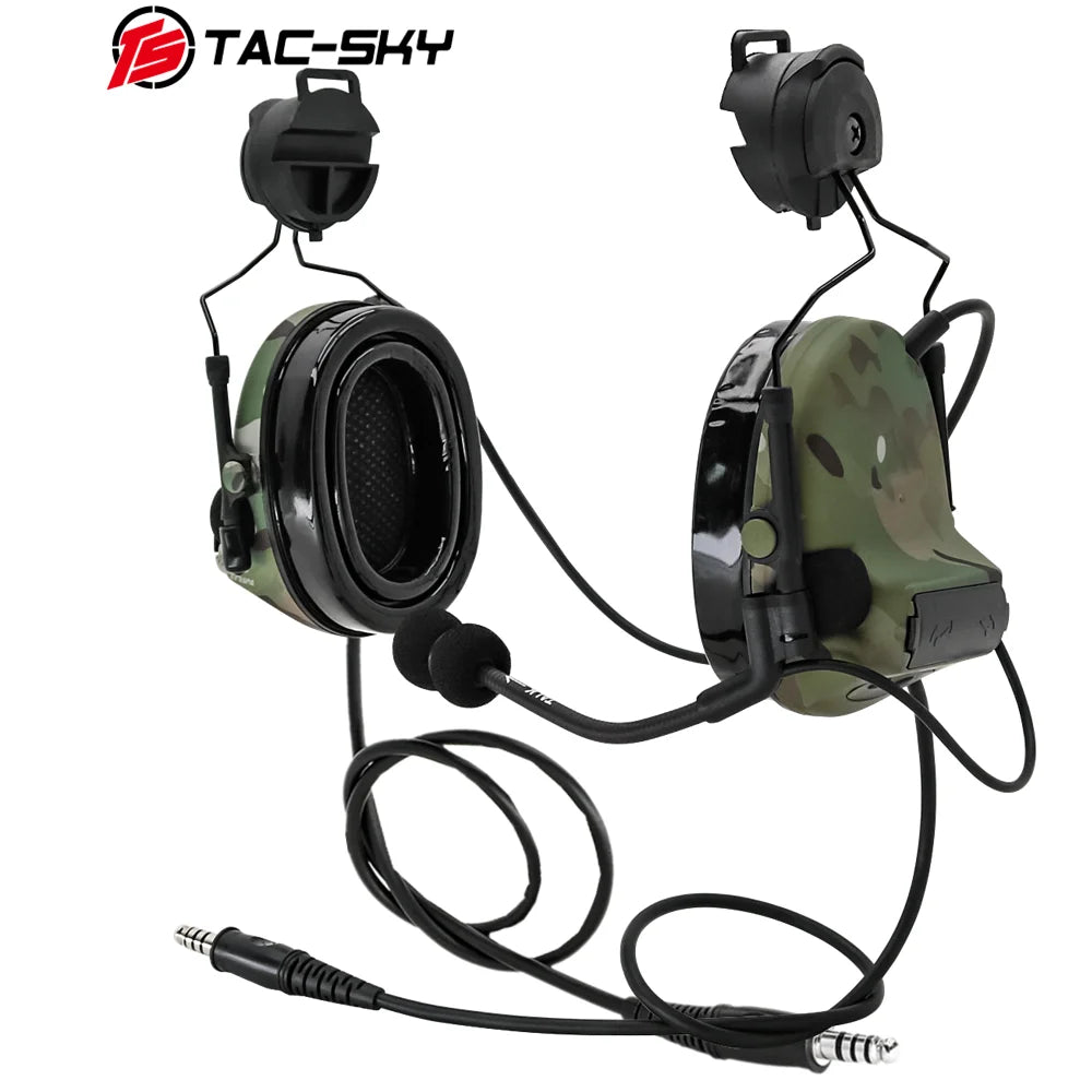 TAC-SKY Tactical Dual-Channel for COMTA II Headset ARC Rail Mount Edition Compatible with Baofeng UV5R / UV82 Two-Way Radios