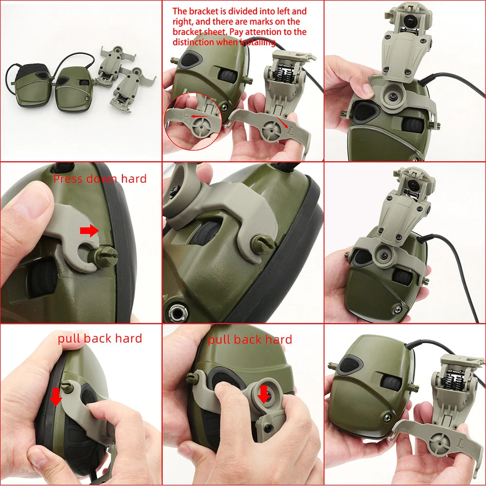 TAC-SKY Noise-Canceling Electronic Shooting Sports Headphones with Tactical Helmet ARC Adapter for Airsoft