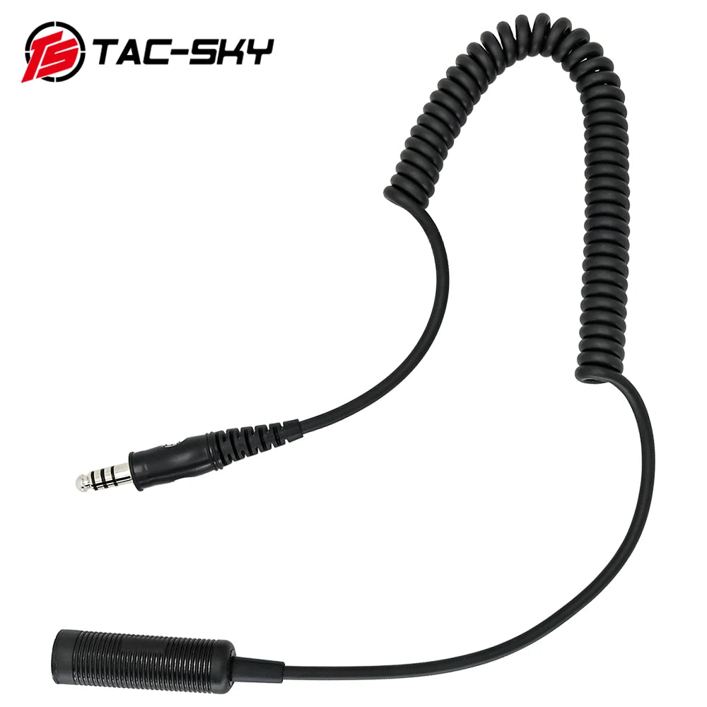 Tac-Sky Tactical Headset Extension Cable Standard Military U-174/U Plug Adapter for Comta i ii iii /Sordin Headset