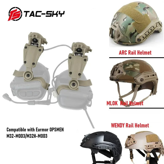 TAC-SKY Tactical Helmet Rail Adapter for ARC/WENDY/MTEK Rails for use with EARMOR M32-MOD3 / M32H-MOD3 Military Headphones