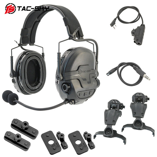 TAC-SKY T700-AMP Tactical Headset Silicone Headset Communication Noise Cancellation Combat Shooting Headset 2pin V2 PTT