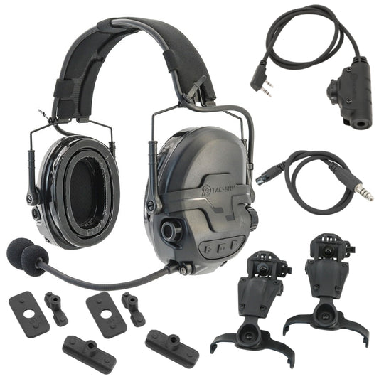 TAC-SKY T700-AMP Tactical Headset Silicone Headset Communication Noise Cancellation Combat Shooting Headset 2pin V2 PTT