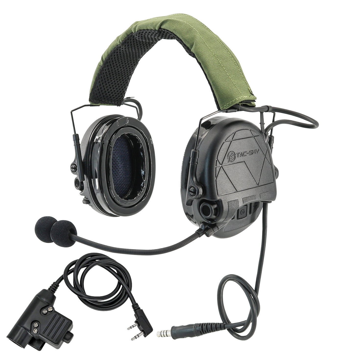 TS TAC-SKY TAC301 Tactical Headset Electronic Shooting Ear Protection Headphones with Microphone,Hearing Protection + PTT