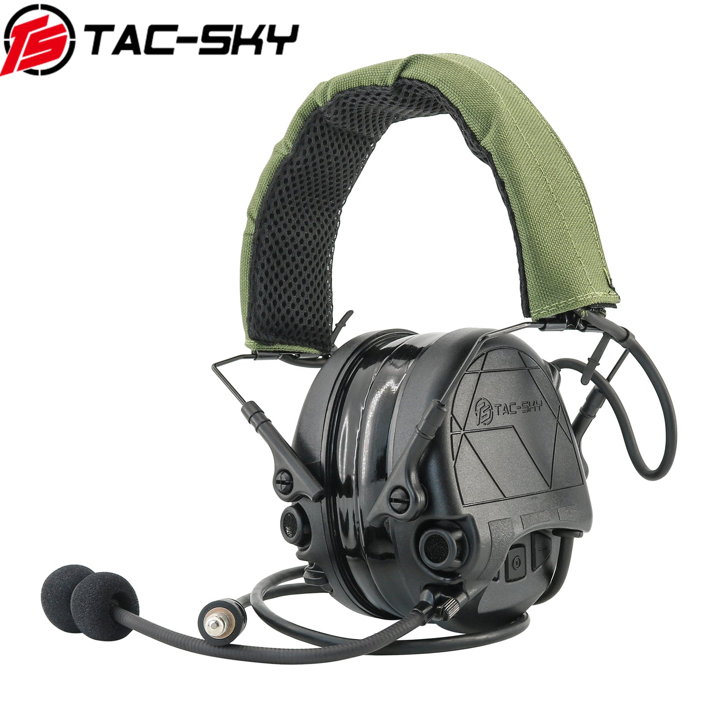 TS TAC-SKY TAC301 Tactical Headset Electronic Shooting Ear Protection Headphones with Microphone,Hearing Protection + PTT