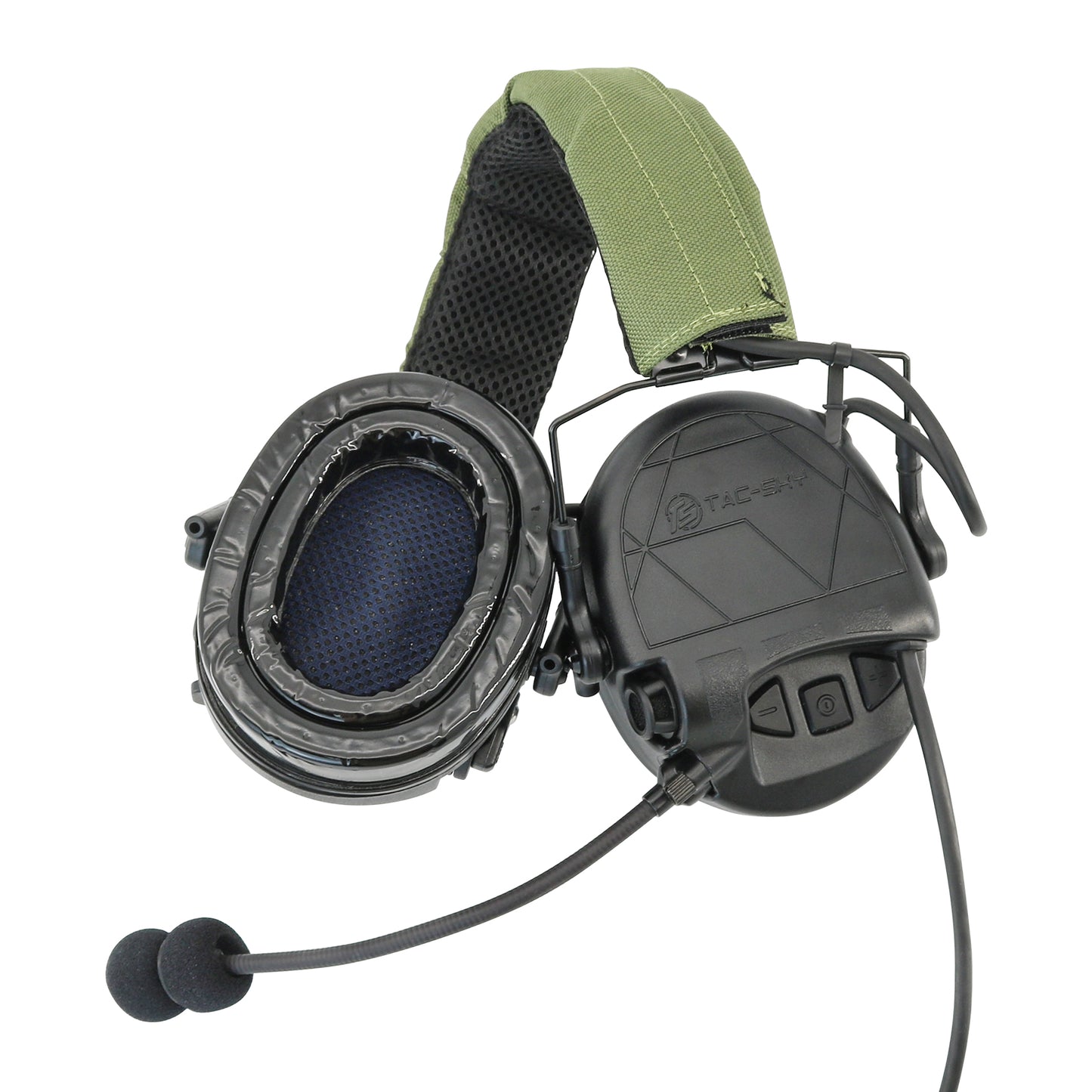 TS TAC-SKY TAC301 Tactical Headset Hearing Protection Electronic Shooting Silicone Earmuffs Headphones + U94 PTT