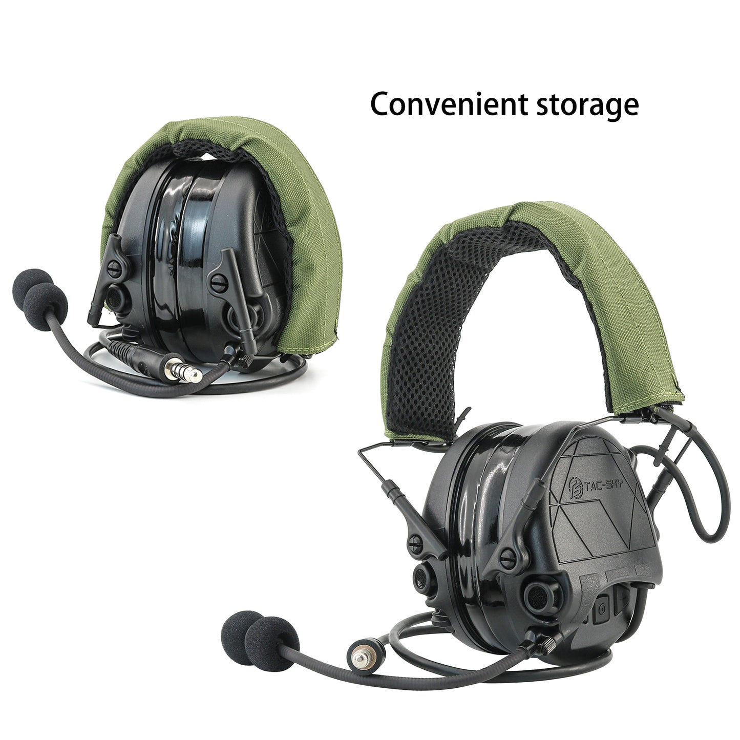 TS TAC-SKY TAC301 Tactical Headset Hearing Protection Electronic Shooting Silicone Earmuffs Headphones + U94 PTT