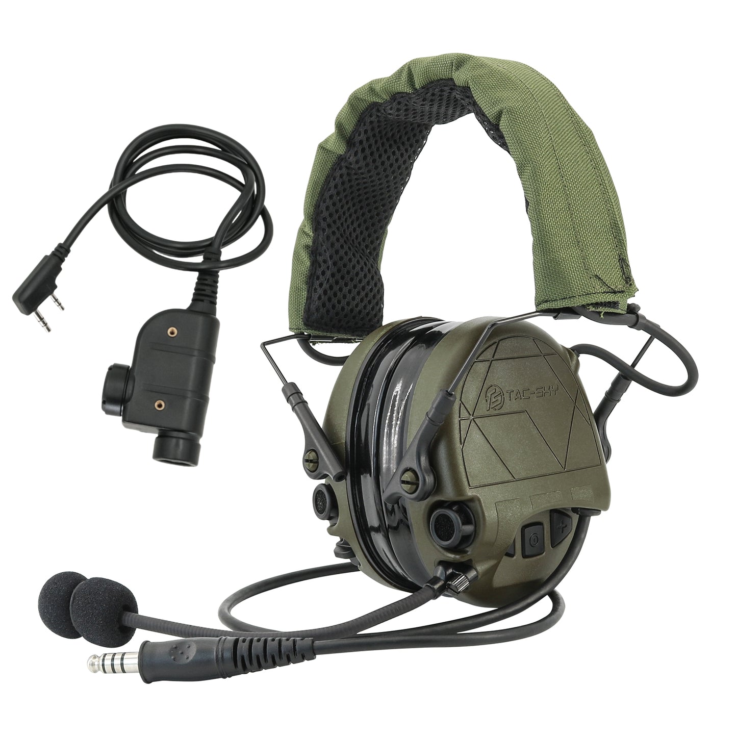 TS TAC-SKY TAC301 Tactical Headset Hearing Protection Electronic Shooting Silicone Earmuffs Headphones + U94 PTT