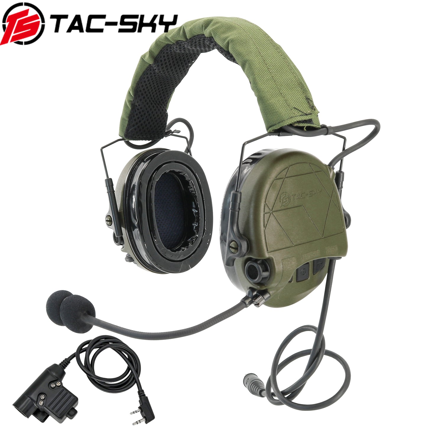 TS TAC-SKY TAC301 Tactical Headset Electronic Shooting Ear Protection Headphones with Microphone,Hearing Protection + PTT