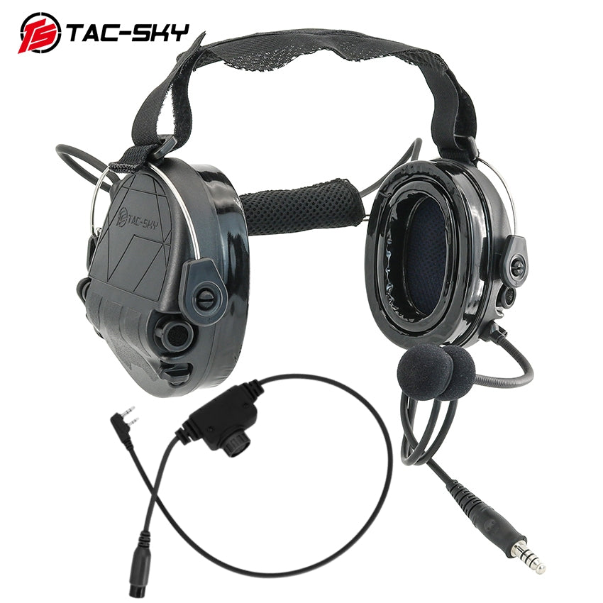 TS TAC-SKY Headband Active Noise Reduction Hearing Protection Earpads T302 Tactical Headset Silicone Earmuffs+ PTT