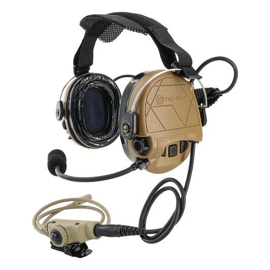 TS TAC-SKY Rear Headband Active Noise Reduction Hearing Protection T302 Tactical Headset + PTT