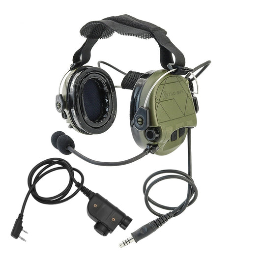 TS TAC-SKY Headband Active Noise Reduction Hearing Protection T302 Tactical Headset Silicone Earmuffs + PTT