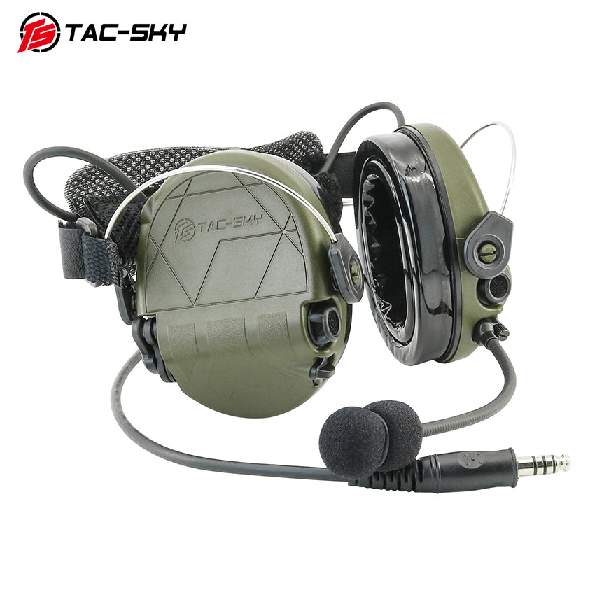 TS TAC-SKY Headband Active Noise Reduction Hearing Protection Earpads T302 Tactical Headset Silicone Earmuffs+ PTT