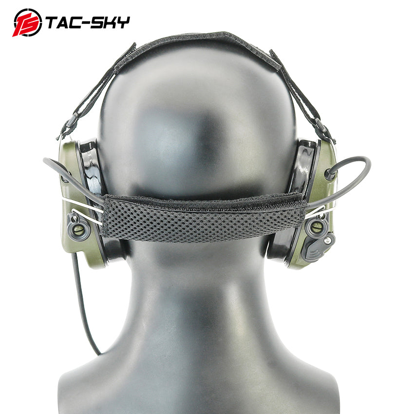 TS TAC-SKY Headband Active Noise Reduction Hearing Protection Earpads T302 Tactical Headset Silicone Earmuffs+ PTT