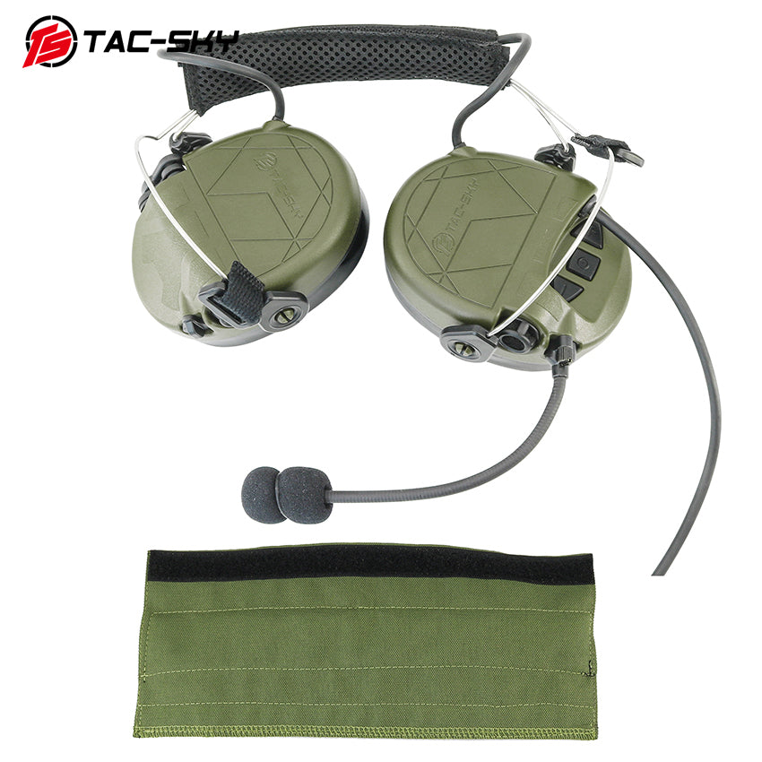TS TAC-SKY Headband Active Noise Reduction Hearing Protection Earpads T302 Tactical Headset Silicone Earmuffs+ PTT