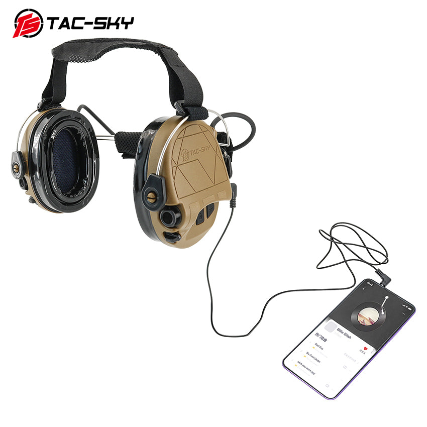TS TAC-SKY Rear Headband Active Noise Reduction Hearing Protection T302 Tactical Headset IPSC Version