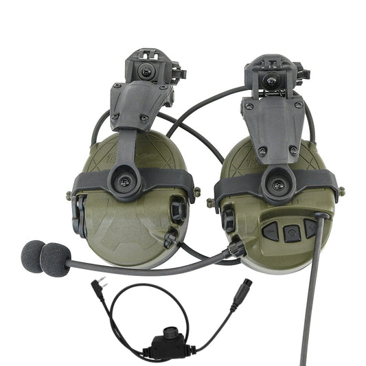 TS TAC-SKY TAC303 Tactical Communication Headset with ARC Rail Mounting adapter Noise Reduction Hearing Protection EarMuffs with PTT