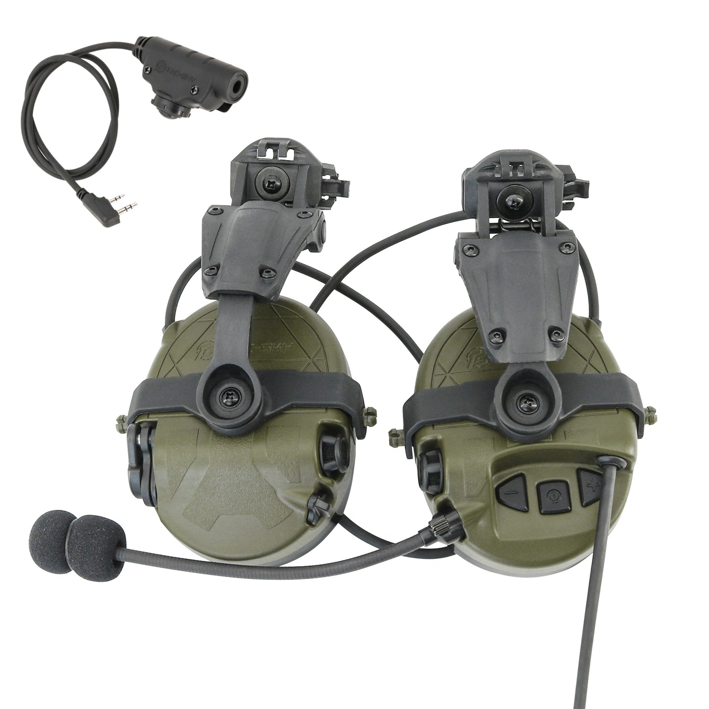 TAC-SKY TAC303 Tactical Communication Headset with ARC Rail adapter Noise Reduction Hearing Protection EarMuffs with U94 PTT