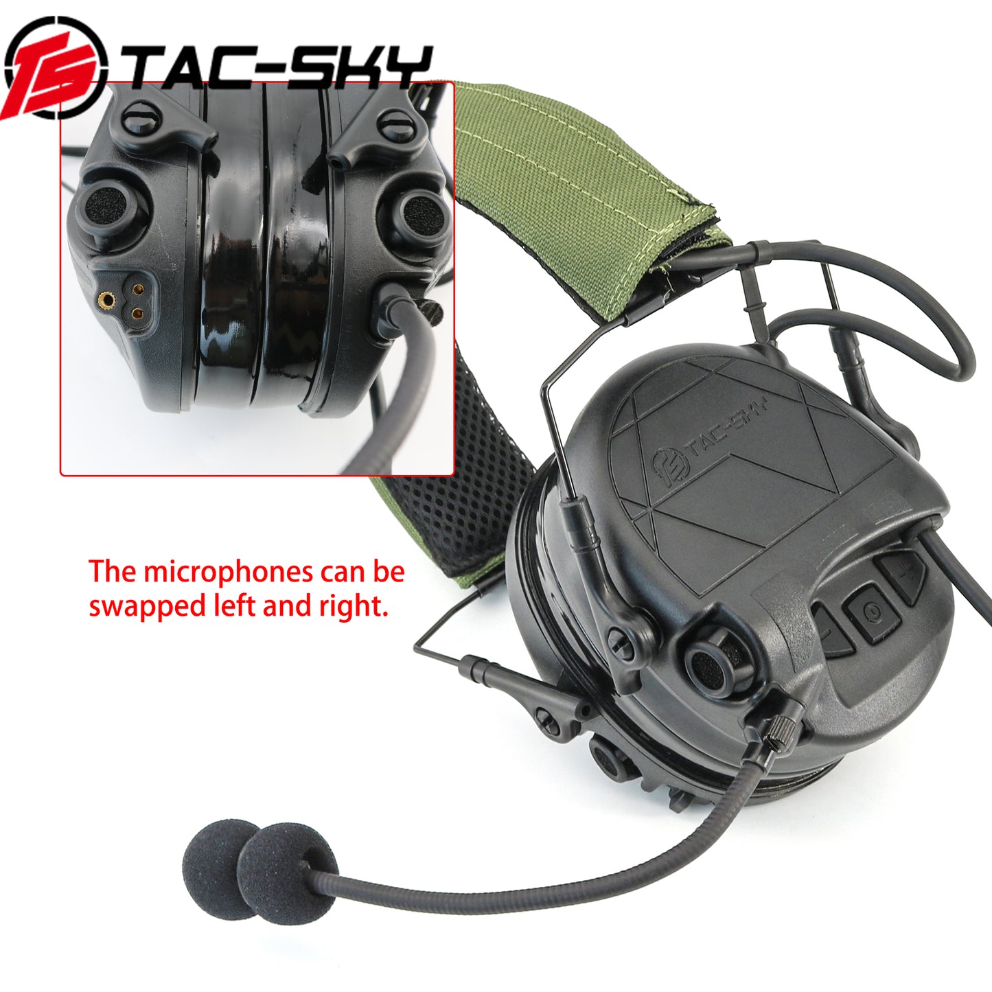 TAC-SKY TAC301 Tactical Headset Electronic Shooting Ear Protection Headphones with Microphone,Hearing Protection + PTT