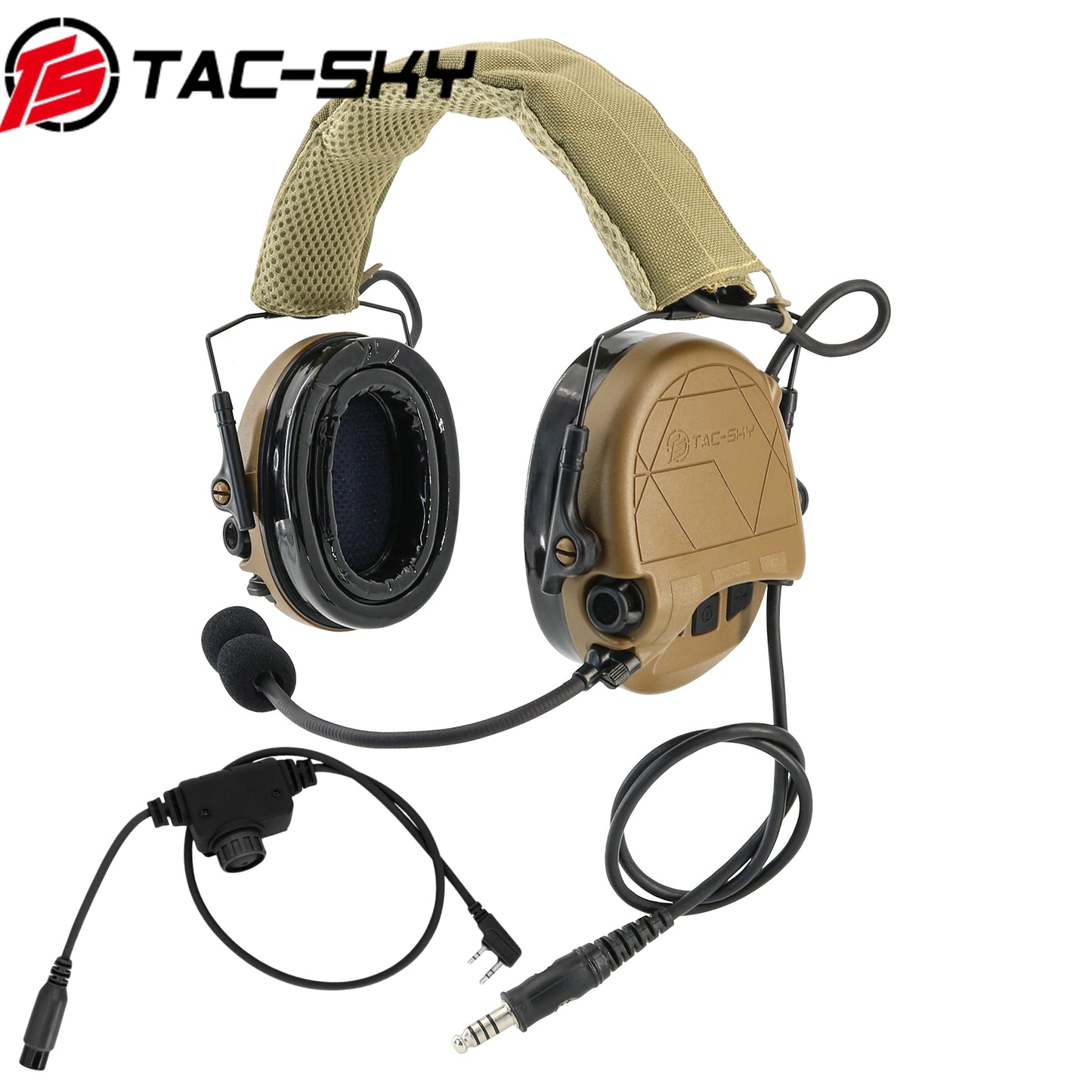 TAC-SKY TAC301 Tactical Headset Electronic Shooting Ear Protection Headphones with Microphone,Hearing Protection + PTT