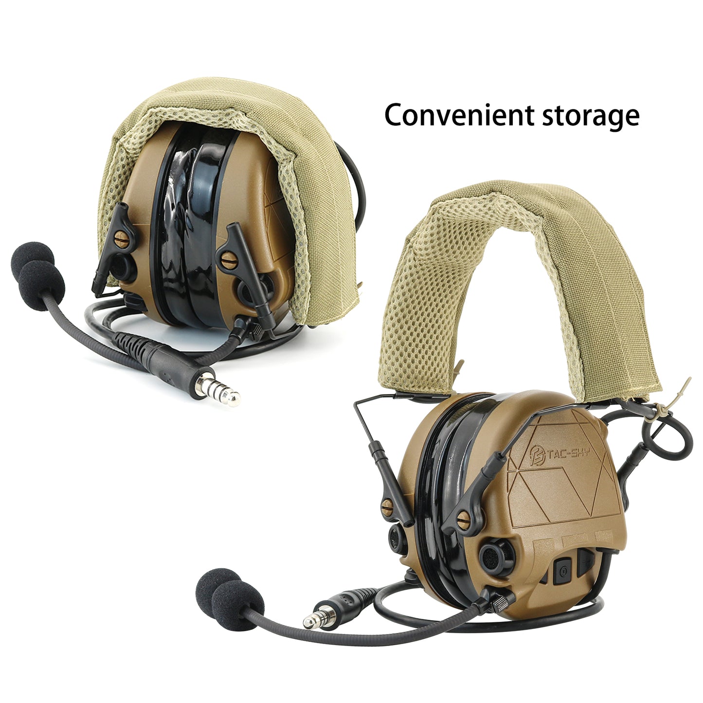 TAC-SKY TAC301 Tactical Headset Electronic Shooting Ear Protection Headphones with Microphone,Hearing Protection with U94 PTT