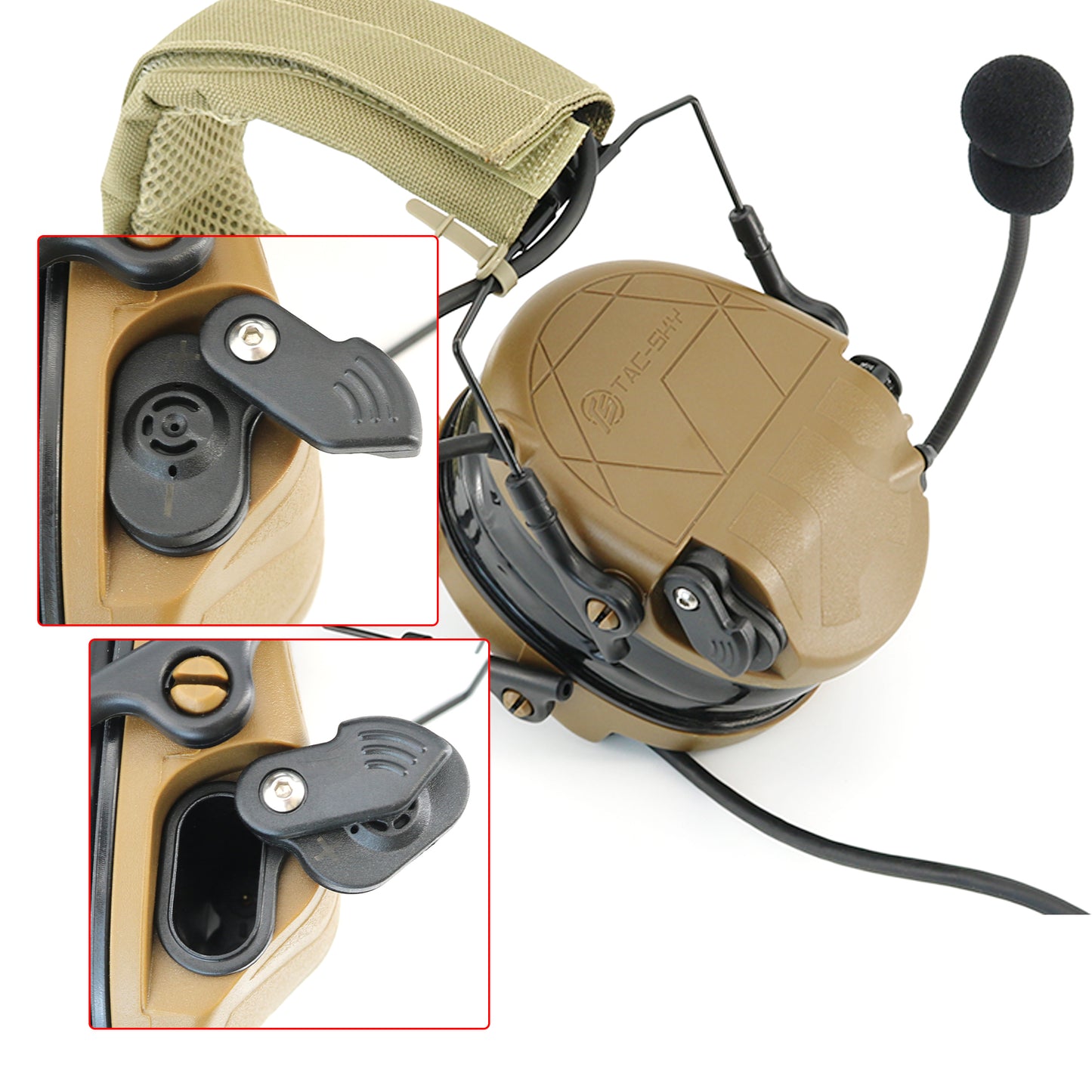 TAC-SKY TAC301 Tactical Headset Electronic Shooting Ear Protection Headphones with Microphone,Hearing Protection with U94 PTT