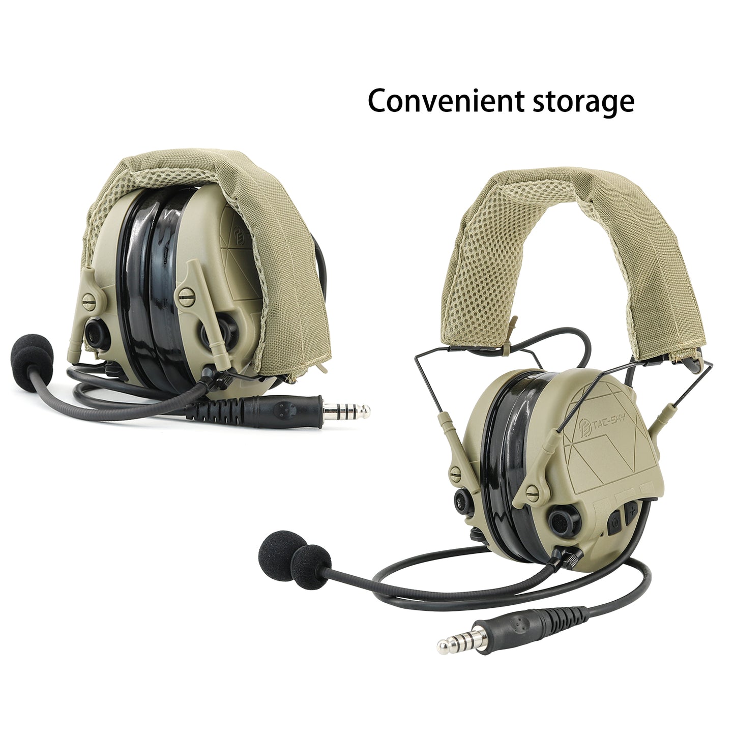 TAC-SKY TAC301 Tactical Headset Electronic Shooting Ear Protection Headphones with Microphone,Hearing Protection with U94 PTT