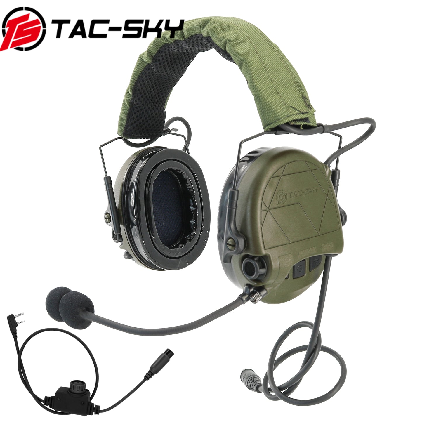 TAC-SKY TAC301 Tactical Headset Electronic Shooting Ear Protection Headphones with Microphone,Hearing Protection + PTT