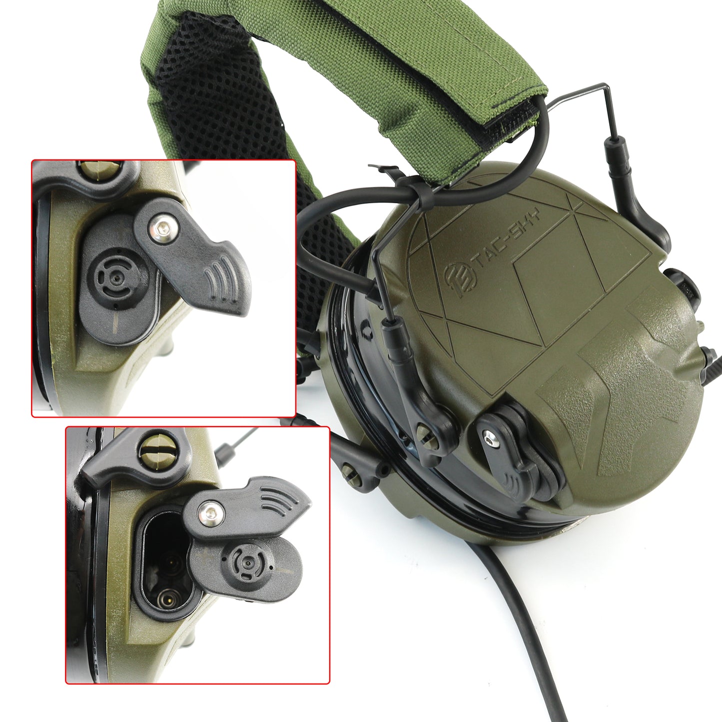 TAC-SKY TAC301 Tactical Headset Electronic Shooting Ear Protection Headphones with Microphone,Hearing Protection with U94 PTT