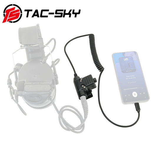 TS TAC-SKY Tactical U94 PTT 7.00mm Plug compatible with Typ-C cellphone plug